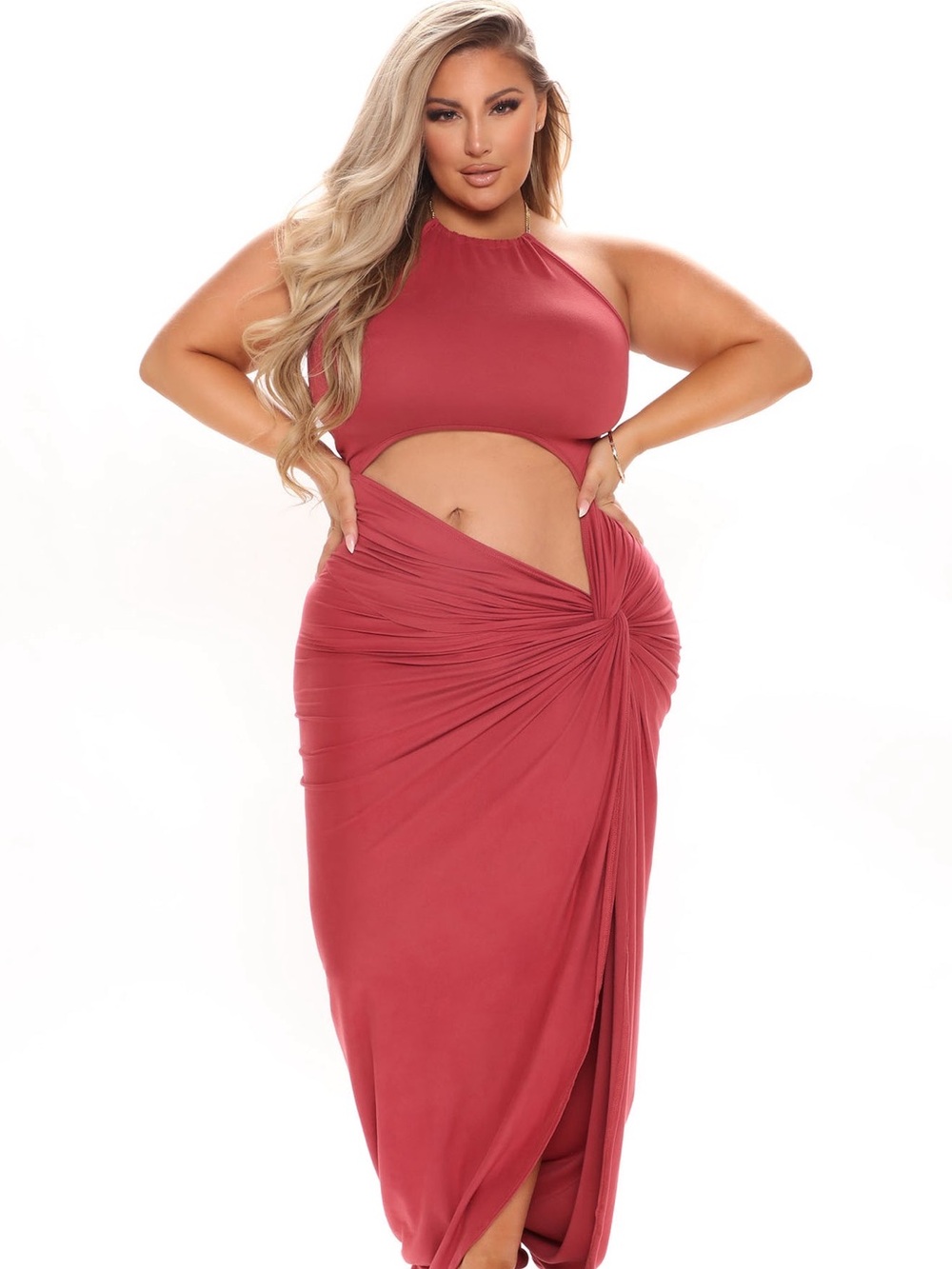 Fashion Nova | Laguna Beach Halter Maxi Dress - Marsala - Picture 5 of 9